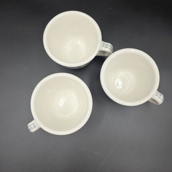 Vintage Wallace China Restaurant Ware Coffee Cups Festival Gray 11-P Set of 3 - Picture 3 of 9